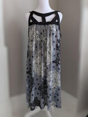 En Focus Women Black, Gray & Cream Dress Size 16W